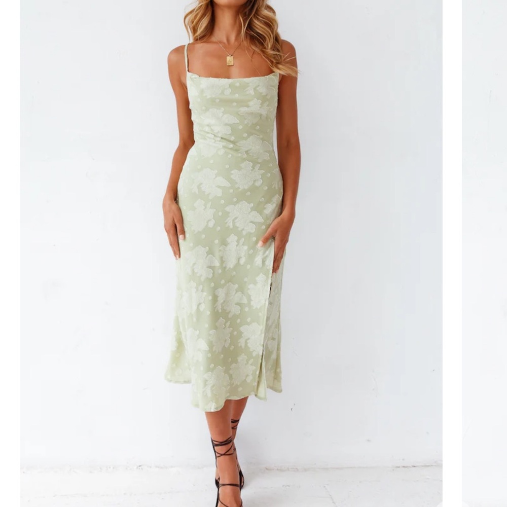 Elegant Green Floral Dress